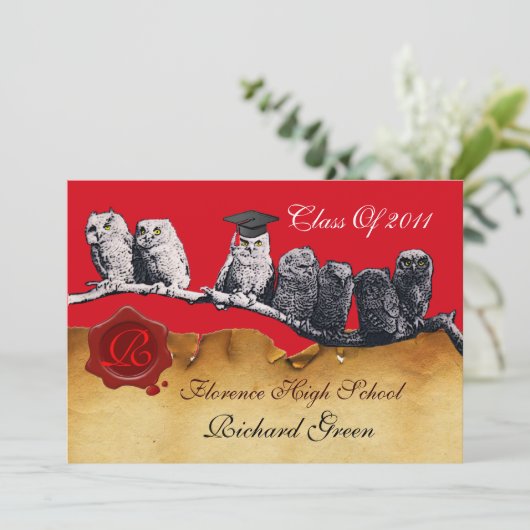 INVITATION MONOGRAMME DU GRADUM DE LA CIRE DE PARCHEMENT ENSE (Debout devant)