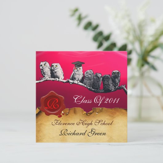 INVITATION MONOGRAMME DU GRADUM DE LA CIRE DE PARCHEMENT ENSE (Debout devant)