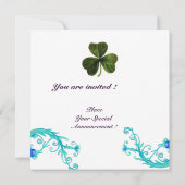 Invitation MONOGRAMME DU JOUR DU PARTI DU shamrock FLORAL ST (Dos)