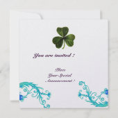 Invitation MONOGRAMME DU JOUR DU PARTI DU shamrock FLORAL ST (Dos)