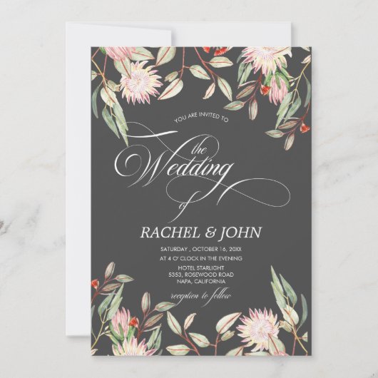 Invitation Monogramme du Mariage calligraphique australien (Devant)