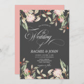 Invitation Monogramme du Mariage calligraphique australien (Devant / Derrière)