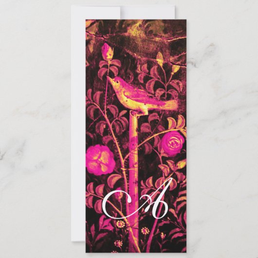 Invitation MONOGRAMME DU ROSSIgnol ET DE LA ROSE, Rouge Noir  (Devant)