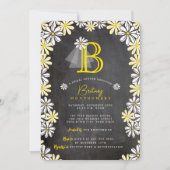 Invitation Monogramme du voile de mariée sur tableau noir pou (Devant)