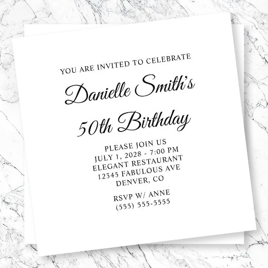 Invitation Monogramme élégant de script pour 50e anniversaire