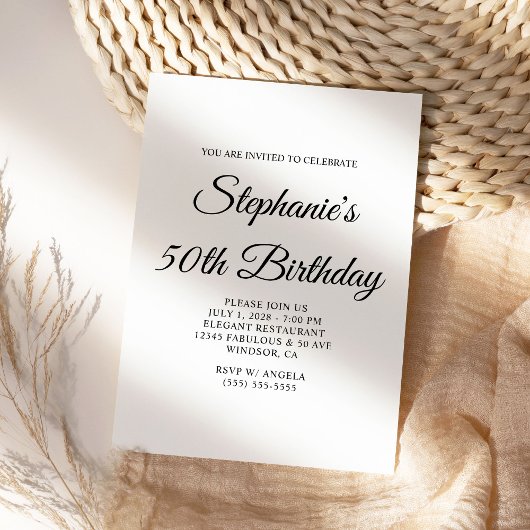Invitation Monogramme élégant de script pour 50e anniversaire