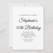 Invitation Monogramme élégant de script pour 50e anniversaire (Devant)