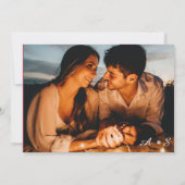 Invitation Monogramme élégant manuscrit Viva Magenta Photo (Dos)