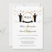Invitation Monogramme élégant Mariage masculin LGBTQ (Devant)