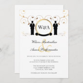 Invitation Monogramme élégant Mariage masculin LGBTQ (Devant / Derrière)