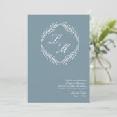 Invitation Monogramme élégant Script Branche Mariage Logo Inv (Debout devant)