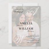 Invitation Monogramme Elegant Script Names Mariage photo (Devant)