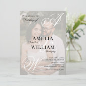 Invitation Monogramme Elegant Script Names Mariage photo (Debout devant)
