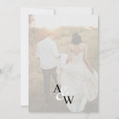 Invitation Monogramme Elegant Script Names Mariage photo (Dos)