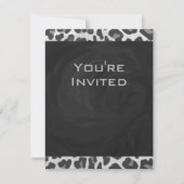 Invitation Monogramme Empreinte de léopard noir et blanc (Devant)