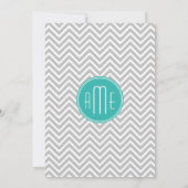 Invitation Monogramme en bon état gris moderne de Chevron - (Dos)