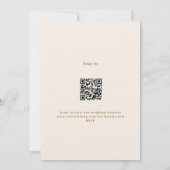 Invitation Monogramme en crête beige QR RSVP luxe mariage (Dos)