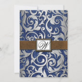 Invitation Monogramme en cuir Denim Occasions de mariage (Devant)