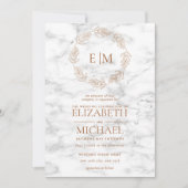Invitation Monogramme en fer de cuivre élégant mariage (Devant)