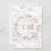 Invitation Monogramme en fer de cuivre élégant mariage (Dos)