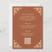 Invitation Monogramme en or Crest QR Code Mariage en terre cu (Dos)
