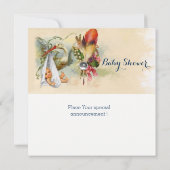 INVITATION MONOGRAMME EN PIERRE BLANCHE DU BABY SHOWER NEUTRE (Dos)