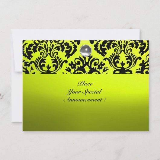 INVITATION MONOGRAMME EN PIERRE DE GEM BLACK ET JAUNE (Dos)