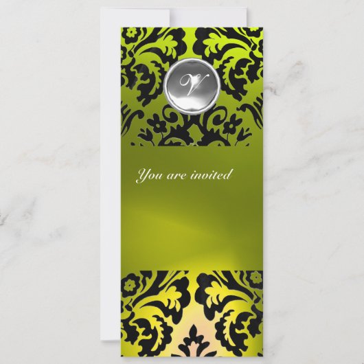 INVITATION MONOGRAMME EN PIERRE DE GEM BLACK ET JAUNE (Devant)