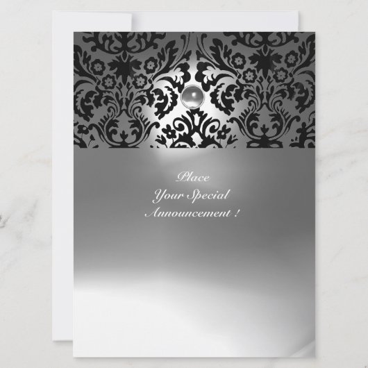 INVITATION MONOGRAMME EN PIERRE GEMME DAMASSÉE NOIRE ET BLANC (Dos)