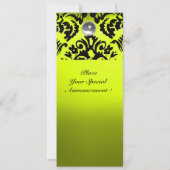 INVITATION MONOGRAMME EN PIERRE GEMME EN DAMAS NOIR ET JAUNE (Dos)