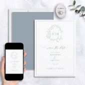 Invitation Monogramme en poignets bleu Dusty Enregistrer la d