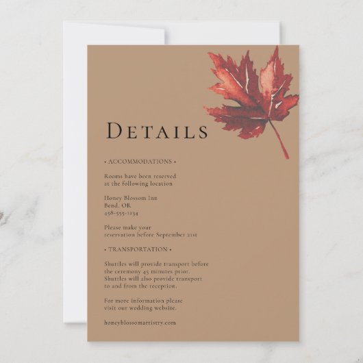 Invitation Monogramme En Terracotta Automne Simple Tout En Un (Dos)