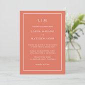 Invitation Monogramme en terre cuite minimale Mariage simple (Debout devant)
