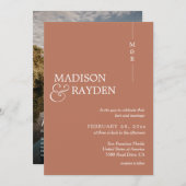 Invitation Monogramme en terre cuite moderne Photo QR Code Ma (Devant / Derrière)