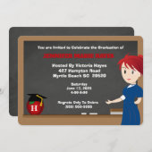 Invitation Monogrammé Enseignant Fun (Devant / Derrière)