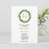 Invitation Monogramme et Couronne | Décoration de mariage hiv (Debout devant)