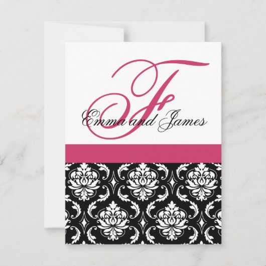 Invitation Monogramme fait sur commande Fushia #2 de (Devant)