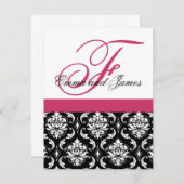 Invitation Monogramme fait sur commande Fushia #2 de (Devant / Derrière)