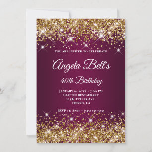 Invitation Monogramme fantaisie de vin Ombre Parties scintill