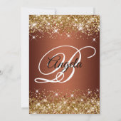 Invitation Monogramme fantaisie en cuivre Parties scintillant (Dos)