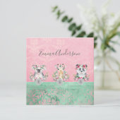 Invitation Monogramme Faune Filles Boho Jungle Animaux Jolies (Debout devant)