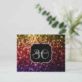 Invitation Monogramme faux paillettes jaune rouge violet Arc- (Debout devant)