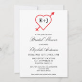 Invitation Monogramme Fête des mariées Coeur Et Flèche (Devant)