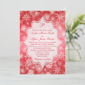 Invitation Monogramme Flammes de neige rouges et blanches Mar (Debout devant)