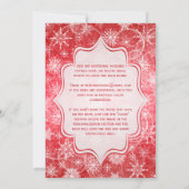 Invitation Monogramme Flammes de neige rouges et blanches Mar (Dos)
