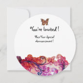 INVITATION MONOGRAMME FLEUR DE COEUR FANTAISIE ROSE BLANC (Dos)
