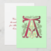Invitation Monogramme Fleur-de-lis (Devant / Derrière)