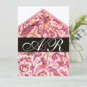 INVITATION MONOGRAMME FLEUR DE PINK ANTIQUE ÉLÉGANT DE FLOREN (Debout devant)