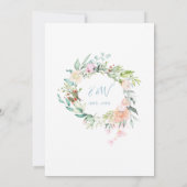Invitation Monogramme floral à script de cœur pour le 60e ann (Dos)