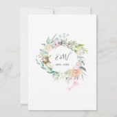 Invitation Monogramme floral à script de cœur pour le 70e ann (Dos)